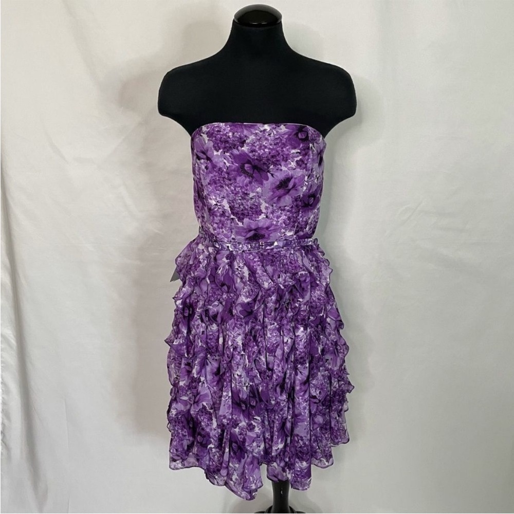 White House Black Market Purple Floral Dress